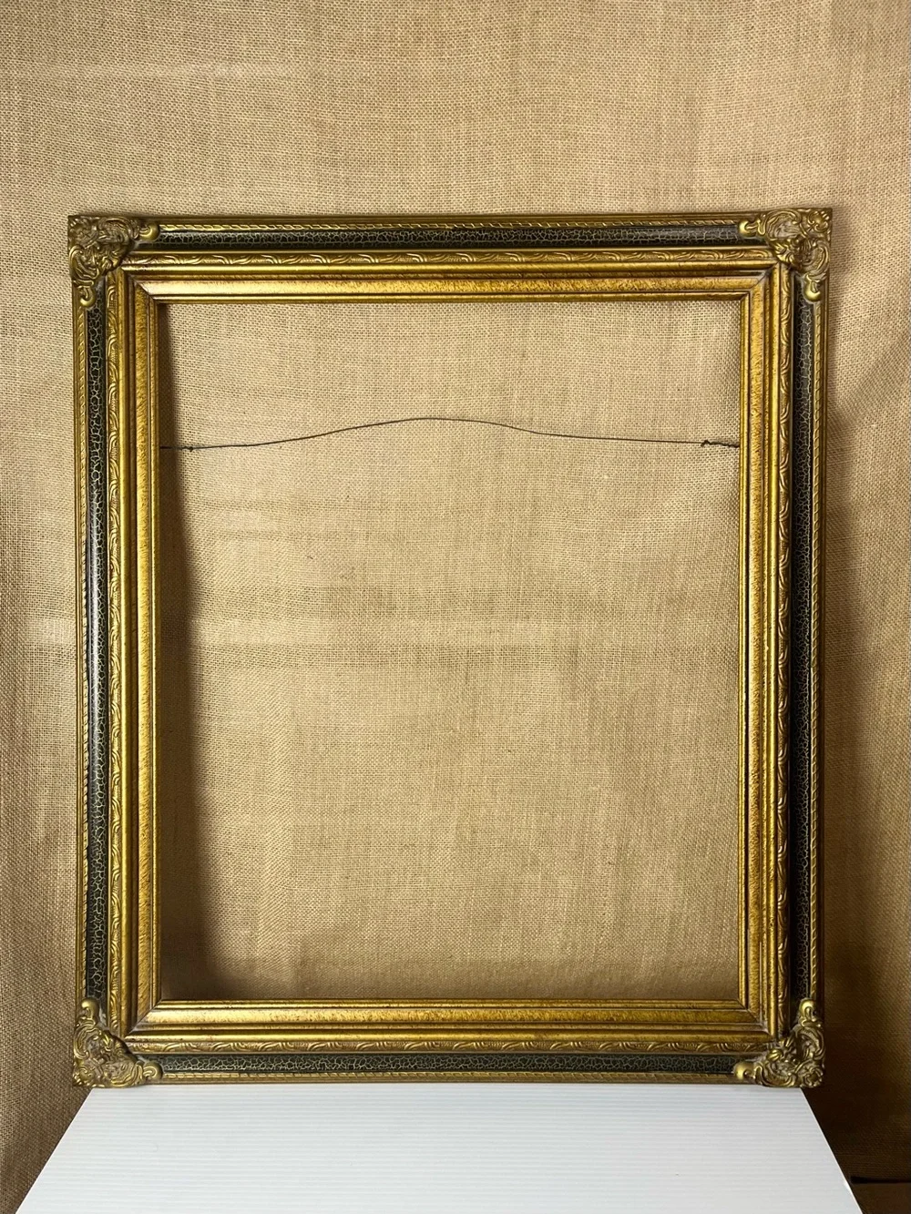 Antique Victorian Carved Wood Picture Frame Bronze Gold 29.5”x25.5” Ornate c1900